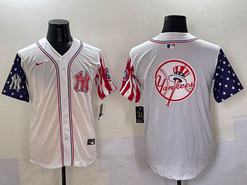 Men New York Yankees Blank White a generation of national flags Jointly Name 2025 Nike MLB Jersey style 37->new york yankees->MLB Jersey